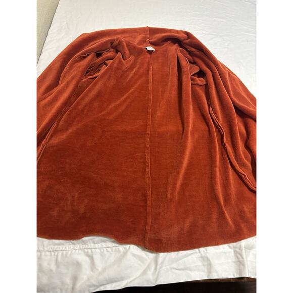 Soft Surroundings Size L Open Front Long Sleeve Cardigan Lagenlook Boho orange - Picture 6 of 9